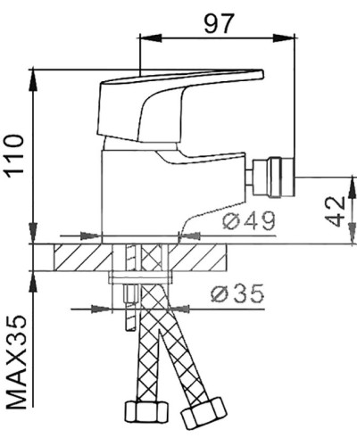 Смеситель для биде Frap H50 F5050 Хром
