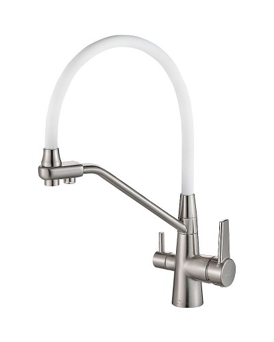 Смеситель для кухни ZorG Steel Hammer SH 903-8 SATIN Сатин Белый