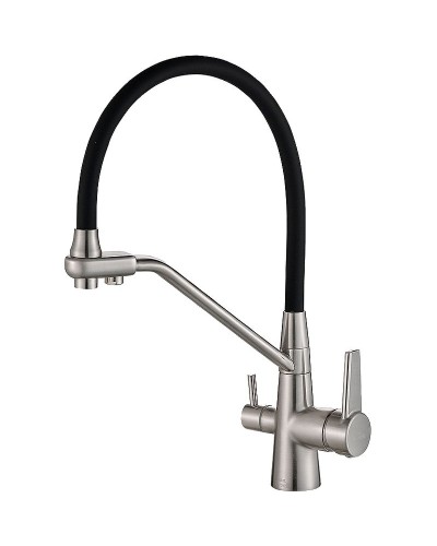 Смеситель для кухни ZorG Steel Hammer SH 903-6 SATIN Сатин Черный