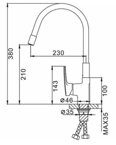 Смеситель для кухни Frap F4453-04 Черный матовый
