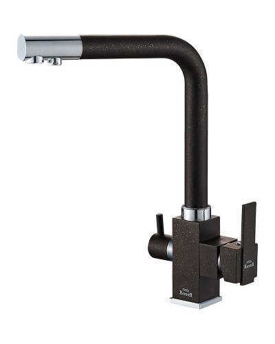 Смеситель для кухни ZorG Steel Hammer SH 805 BLACK CR Черный матовый Хром