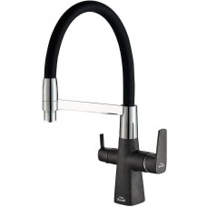 Смеситель для кухни ZorG Steel Hammer SH 818-6 BLACK CR Черный матовый Хром