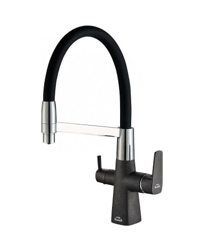 Смеситель для кухни ZorG Steel Hammer SH 818-6 BLACK CR Черный матовый Хром
