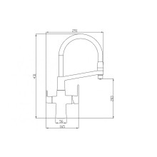 Смеситель для кухни ZorG Steel Hammer SH 818-6 BLACK CR Черный матовый Хром