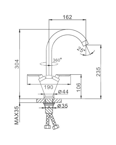 Смеситель для кухни Frap F4098 Хром