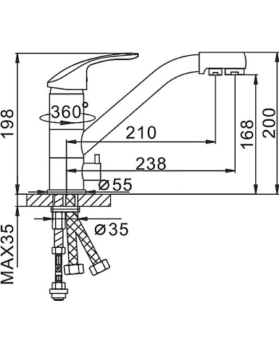 Смеситель для кухни Frap H21-5 F4321-5 Сатин