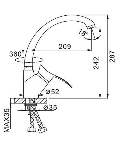 Смеситель для кухни Frap H01-1 F4101-1 Хром матовый