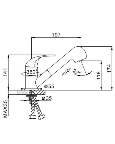 Смеситель для кухни Frap H02 F6002-B Хром