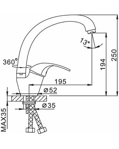 Смеситель для кухни Frap H03 F4103 Хром