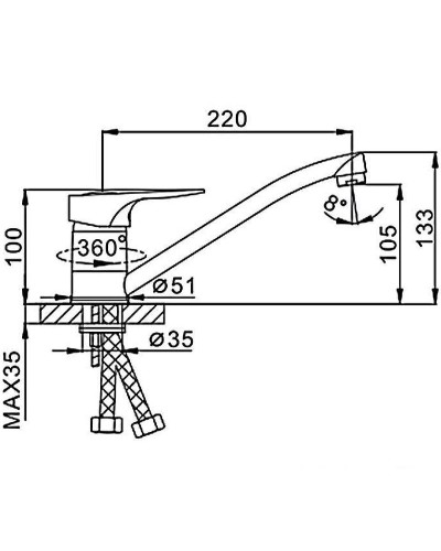 Смеситель для кухни Frap H04 F4204 Хром