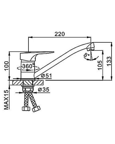 Смеситель для кухни Frap H04 F4904 Хром