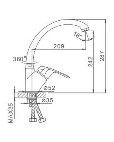 Смеситель для кухни Frap H05 F4105 Хром