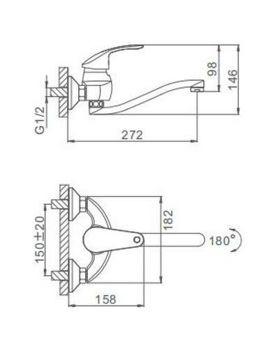 Смеситель для кухни Frap H21 F4621 Хром