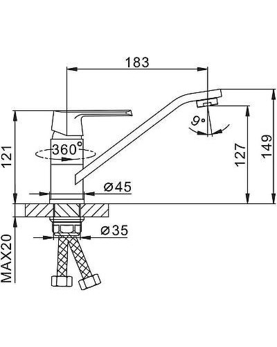Смеситель для кухни Frap H31 F4931 Белый Хром