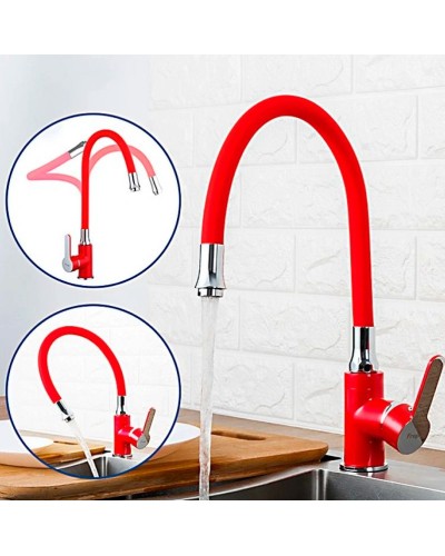 Смеситель для кухни Frap H43 F4043 Красный Хром