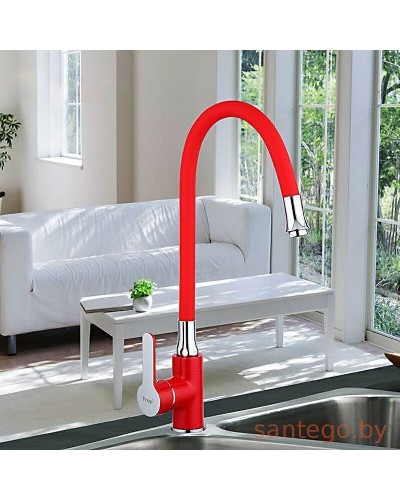 Смеситель для кухни Frap H43 F4043 Красный Хром