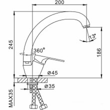 Смеситель для кухни Frap H13-1 F4113-1 Хром матовый