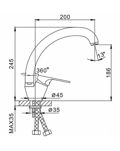 Смеситель для кухни Frap H13-1 F4113-1 Хром матовый