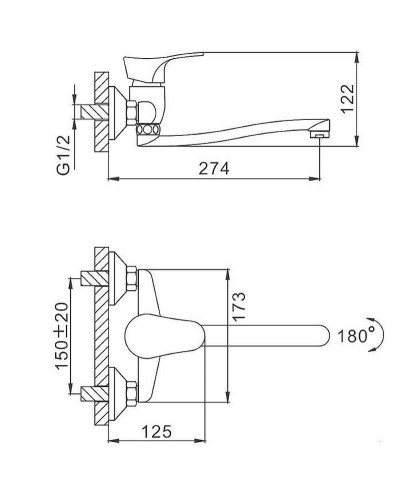 Смеситель для кухни Frap H14 F4614-B Хром