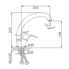 Смеситель для кухни Frap H15 F4115 Хром