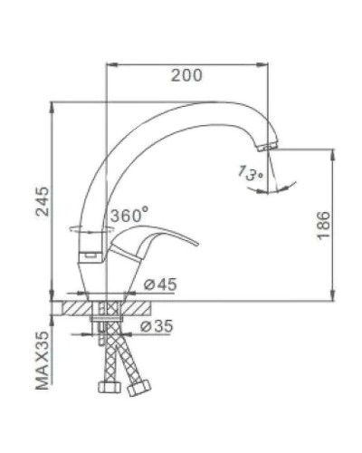 Смеситель для кухни Frap H15 F4115 Хром