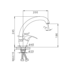 Смеситель для кухни Frap H15 F4115-2 Хром