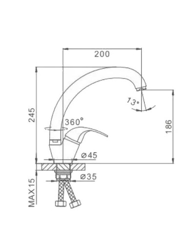 Смеситель для кухни Frap H15 F4115-2 Хром