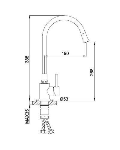 Смеситель для кухни Frap F40994-6 Черный матовый