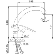Смеситель для кухни Frap H701 F41701-B Хром