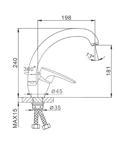 Смеситель для кухни Frap H701 F41701-B Хром