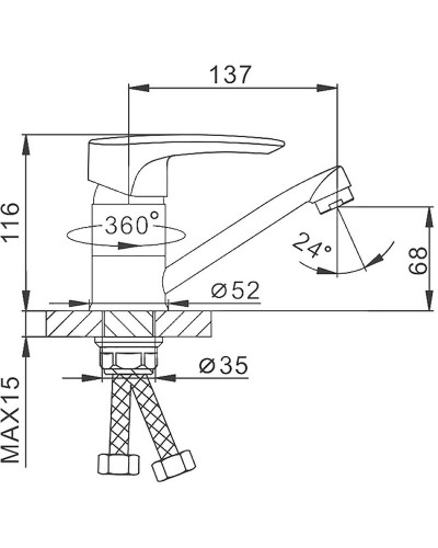 Смеситель для кухни Frap H701 F45701-B Хром
