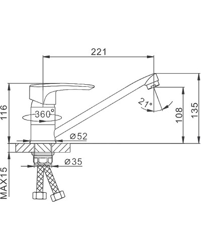 Смеситель для кухни Frap H701 F49701-B Хром