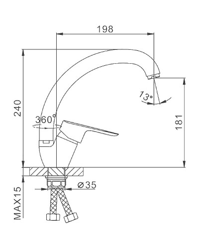 Смеситель для кухни Frap H703 F41703-B Хром