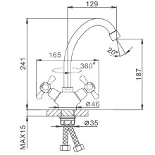 Смеситель для кухни Frap H732 F41732-B Хром