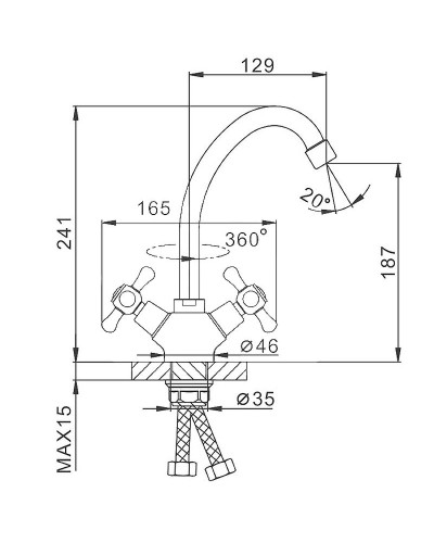 Смеситель для кухни Frap H732 F41732-B Хром