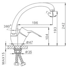 Смеситель для кухни Frap H63 F4163-2 Хром