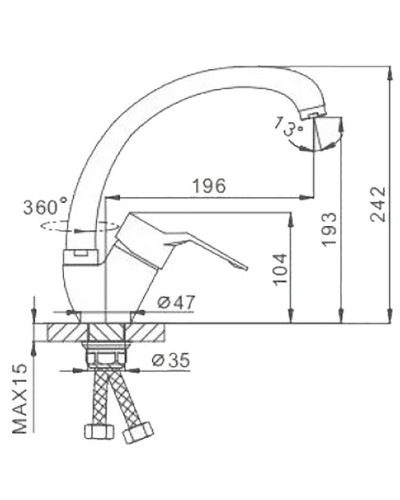 Смеситель для кухни Frap H63 F4163-2 Хром
