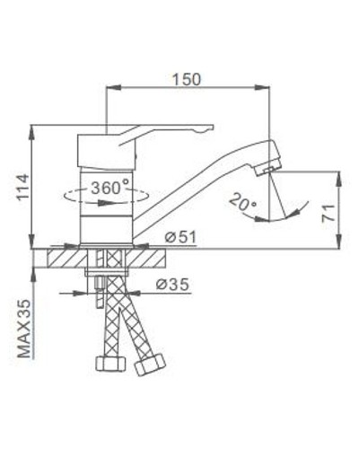 Смеситель для кухни Frap H63 F4563 Хром