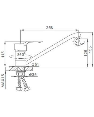 Смеситель для кухни Frap H63 F4963 Хром