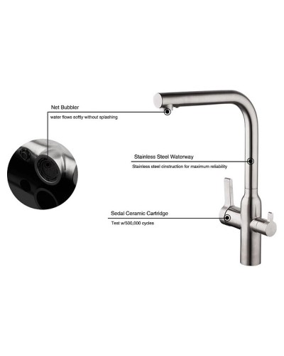 Смеситель для кухни Gappo G4399-4 Нержавеющая сталь