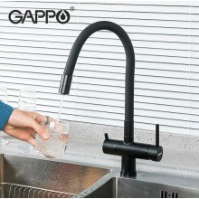 Смеситель для кухни Gappo G4398-36 Черный матовый
