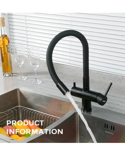 Смеситель для кухни Gappo G4398-36 Черный матовый