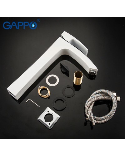 Смеситель для раковины Gappo G07 G1007-18 Белый Хром