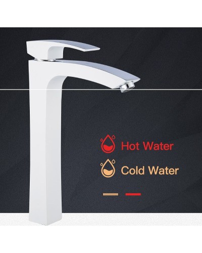 Смеситель для раковины Gappo G07 G1007-18 Белый Хром