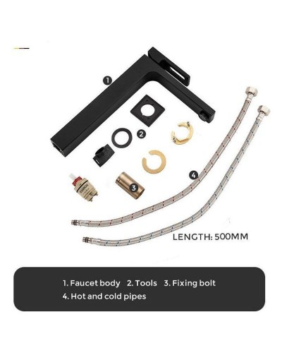 Смеситель для раковины Gappo G17-6 G1017-62 Черный матовый