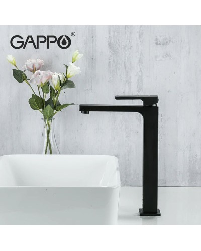 Смеситель для раковины Gappo G17-6 G1017-62 Черный матовый