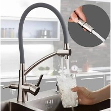 Смеситель для кухни Gappo G4398 Сатин Серый