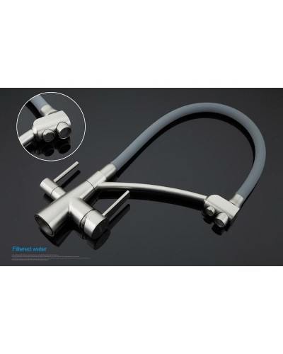 Смеситель для кухни Gappo G4398 Сатин Серый