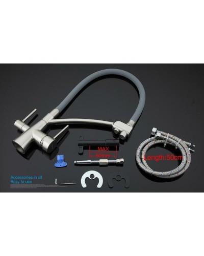 Смеситель для кухни Gappo G4398 Сатин Серый