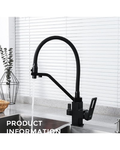 Смеситель для кухни Gappo G17-6 G4317-6 Черный матовый